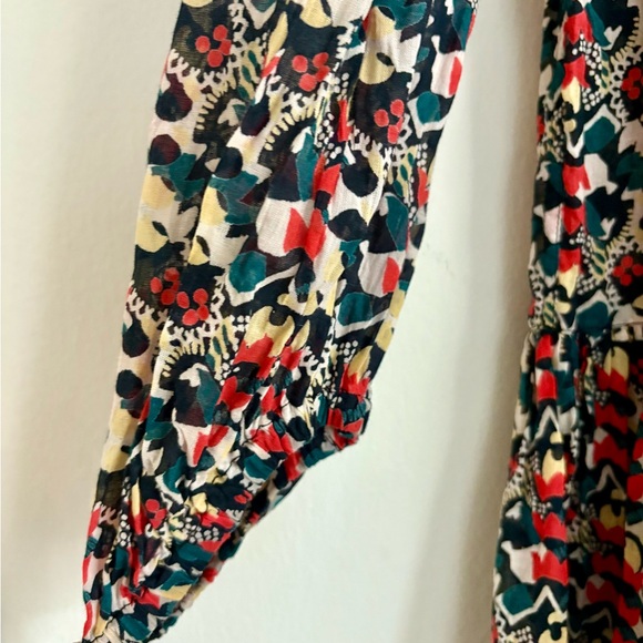 Y2K French Connection Multi color Patterned Boho Babydoll Dress - Picture 4 of 8